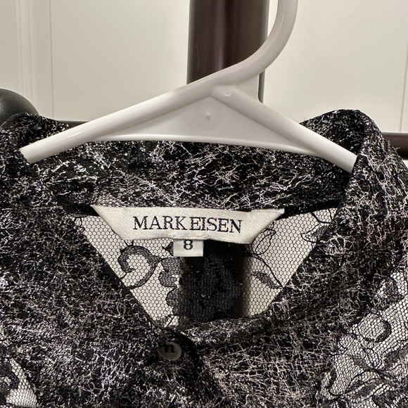 NWT Mark Eisen Sheer Lace Blouse - Picture 3 of 5